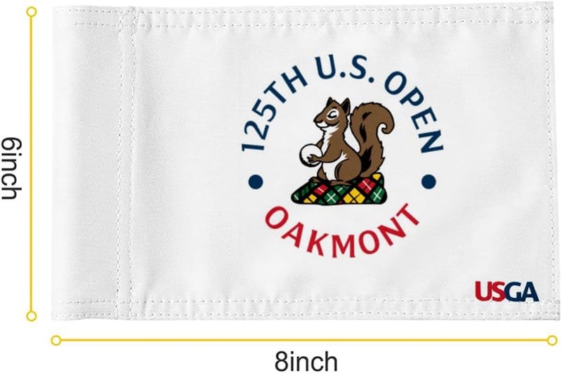 2BUT 2025 US Open Flag Oakmont Golf Pin USGA Flag Practic Putting Green Golf Flag For Backyard Garden Double-Sewn 600D Nylon Miniature Pin Flag Regulation Tube Flag(white 8"x6") - Image 2